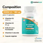 Vitamine D3+K2 - Cœur & Artères 30 caps - FARMAPLUS – Image 3
