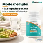 Vitamine D3+K2 - Cœur & Artères 30 caps - FARMAPLUS – Image 6