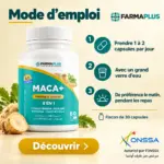 Maca+ - Énergie & Vitalité 60 caps - FARMAPLUS – Image 6